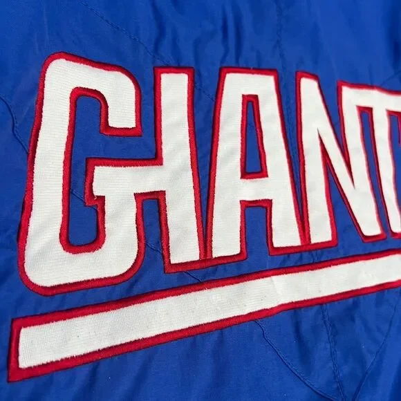 🔥🏈 Vintage NEW YORK GIANTS NFL Apex One Parka Puffer Jacket Blue/Red Sz M - GU